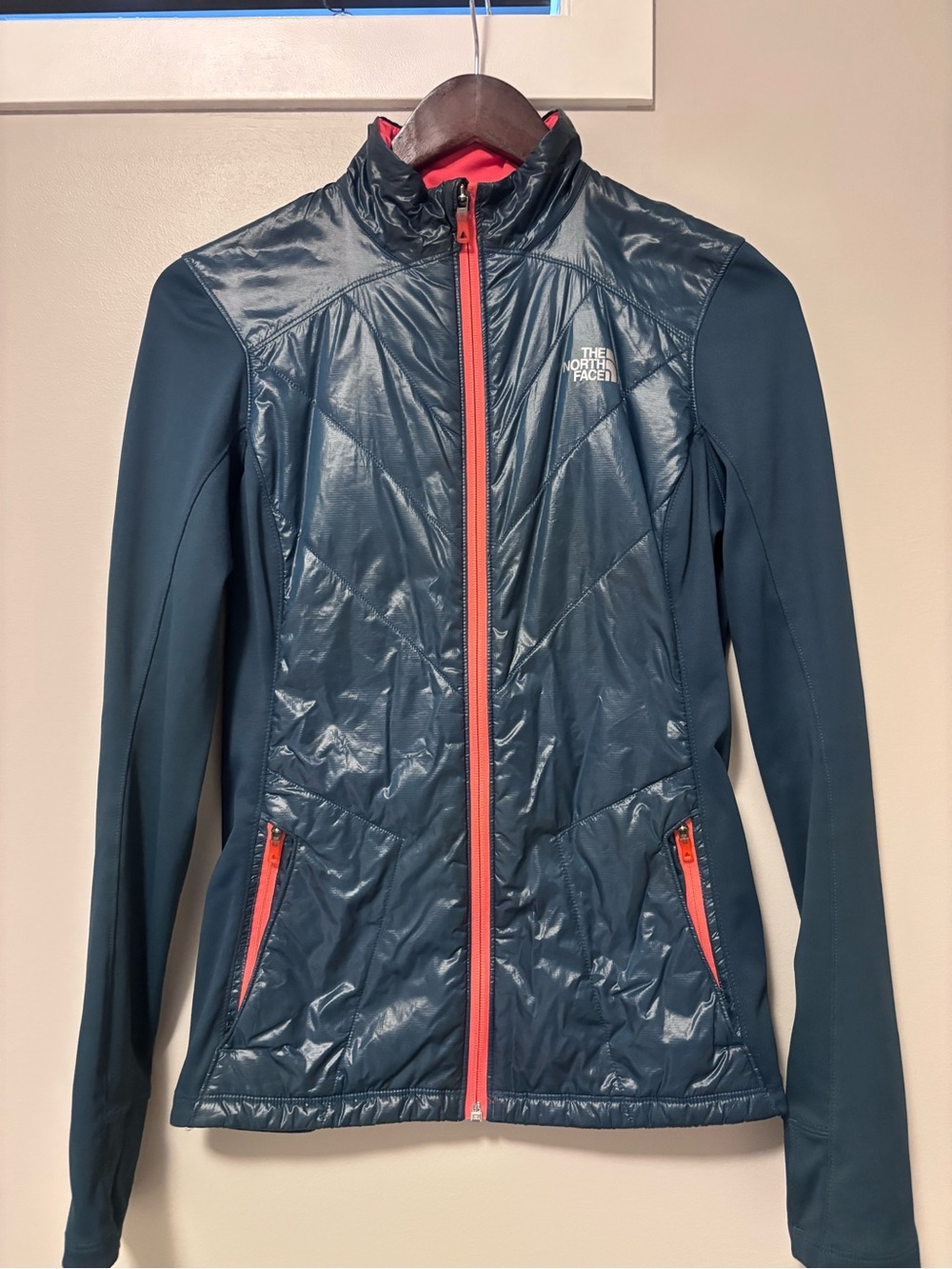 The North Face Women's Teal Jacket with Coral Zippers